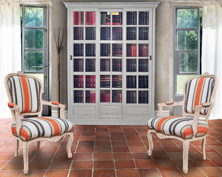 gray library chic country style sliding doors Royal Art Palace